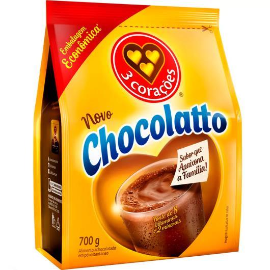 imagem de ACHOC PO CHOCOLATTO 700G 3 CORACOES