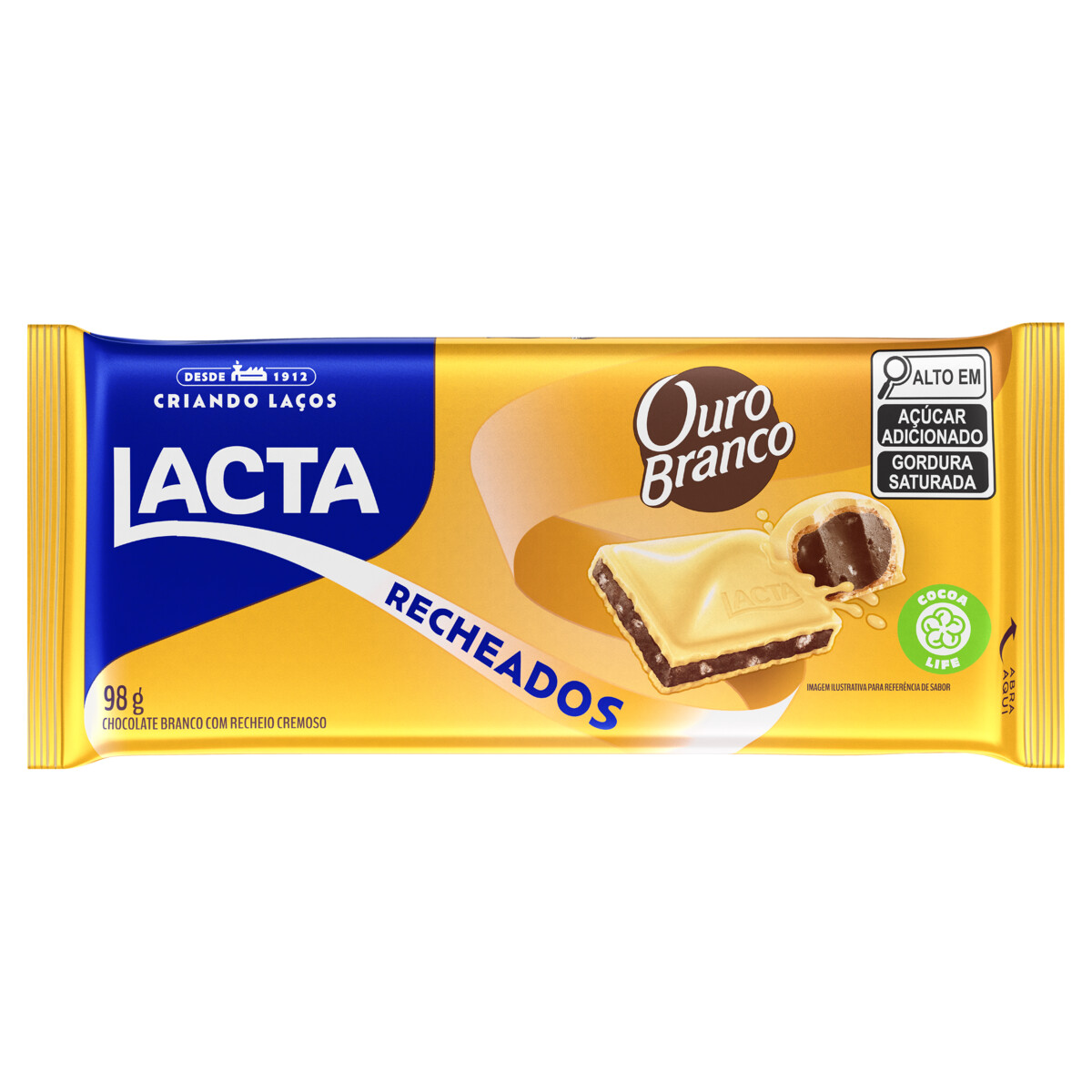 imagem de CHOC BARRA LACTA 98G OURO BRANCO