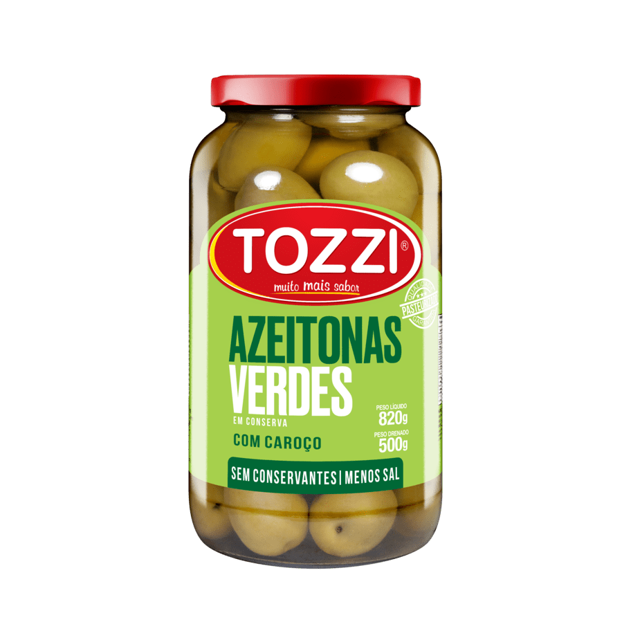 imagem de AZEITONAS VERDE TOZZI 500G C/CAROCO PT VIDRO