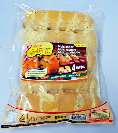 imagem de PAO DE ALHO GARLIC 500G 4 QUEIJOS