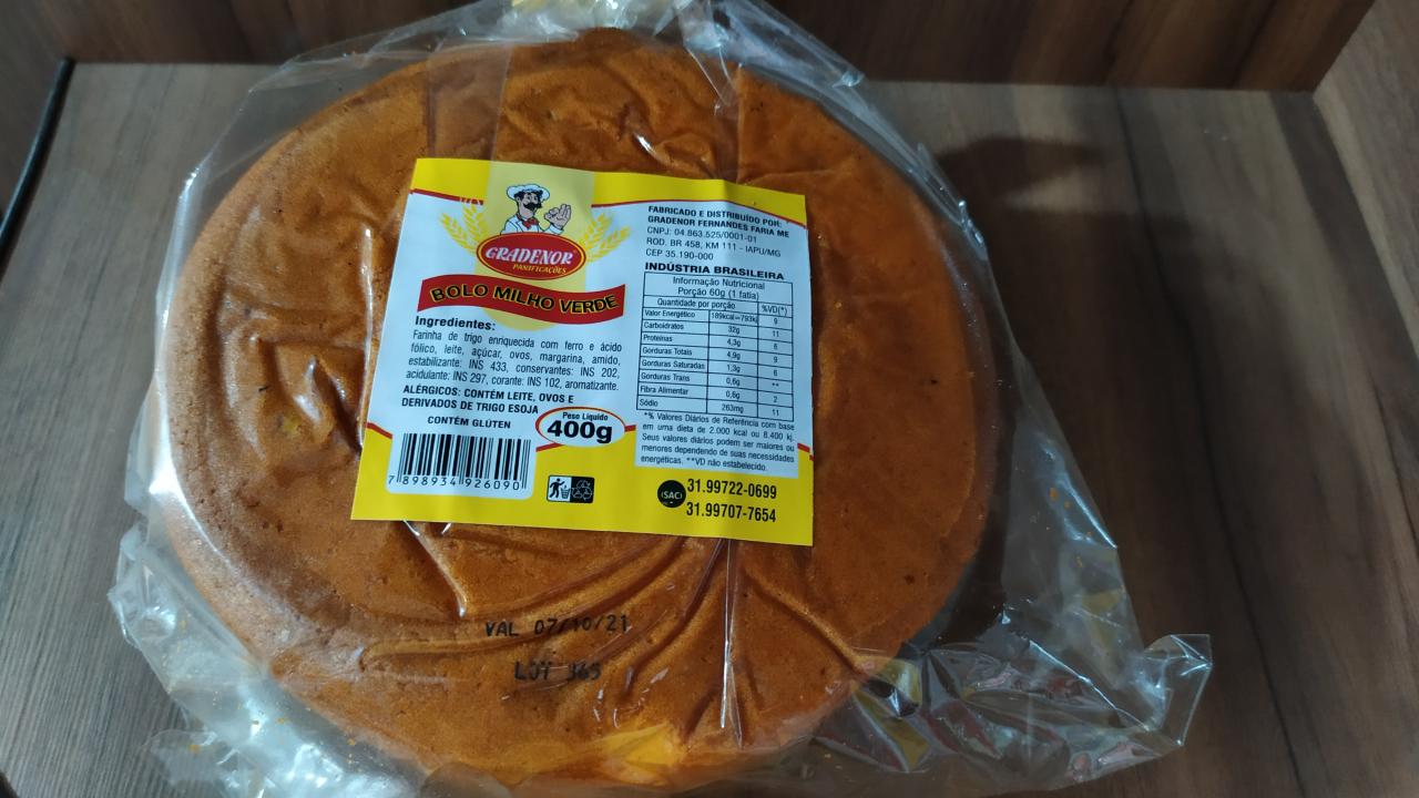 imagem de BOLO GRADENOR 400G MILHO VERDE