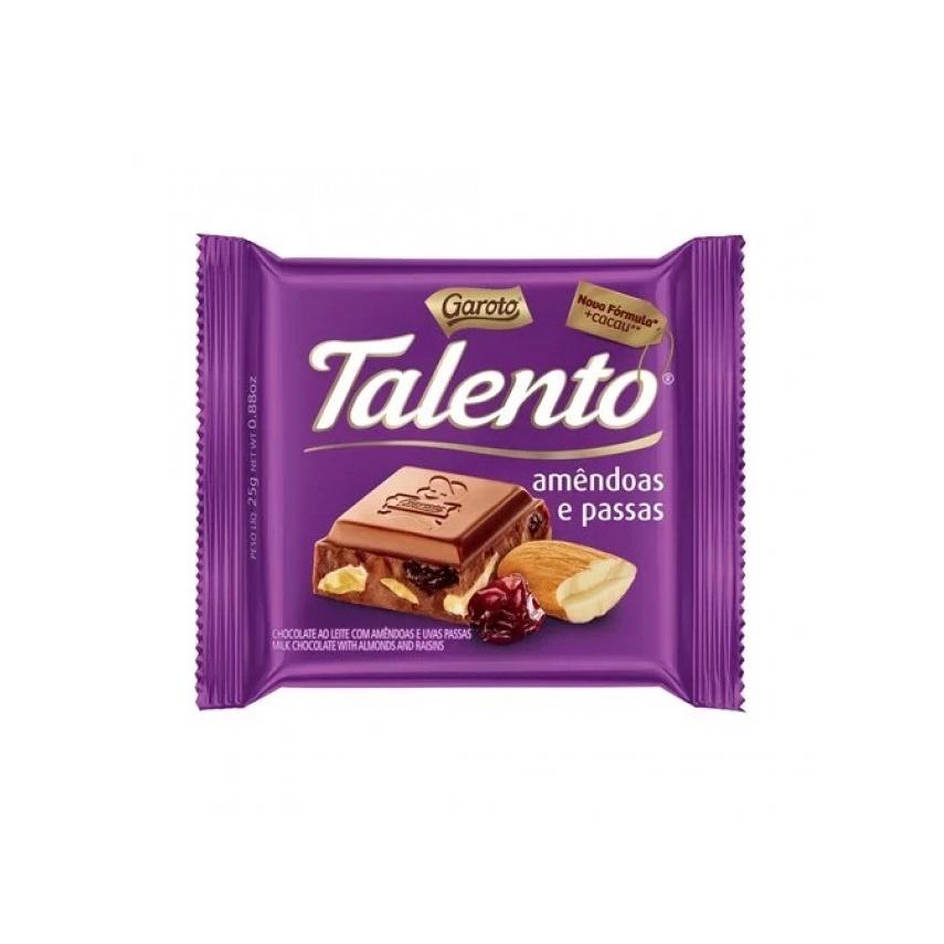 imagem de TALENTO 25G MINI LEITE AMENDOAS E PASSAS