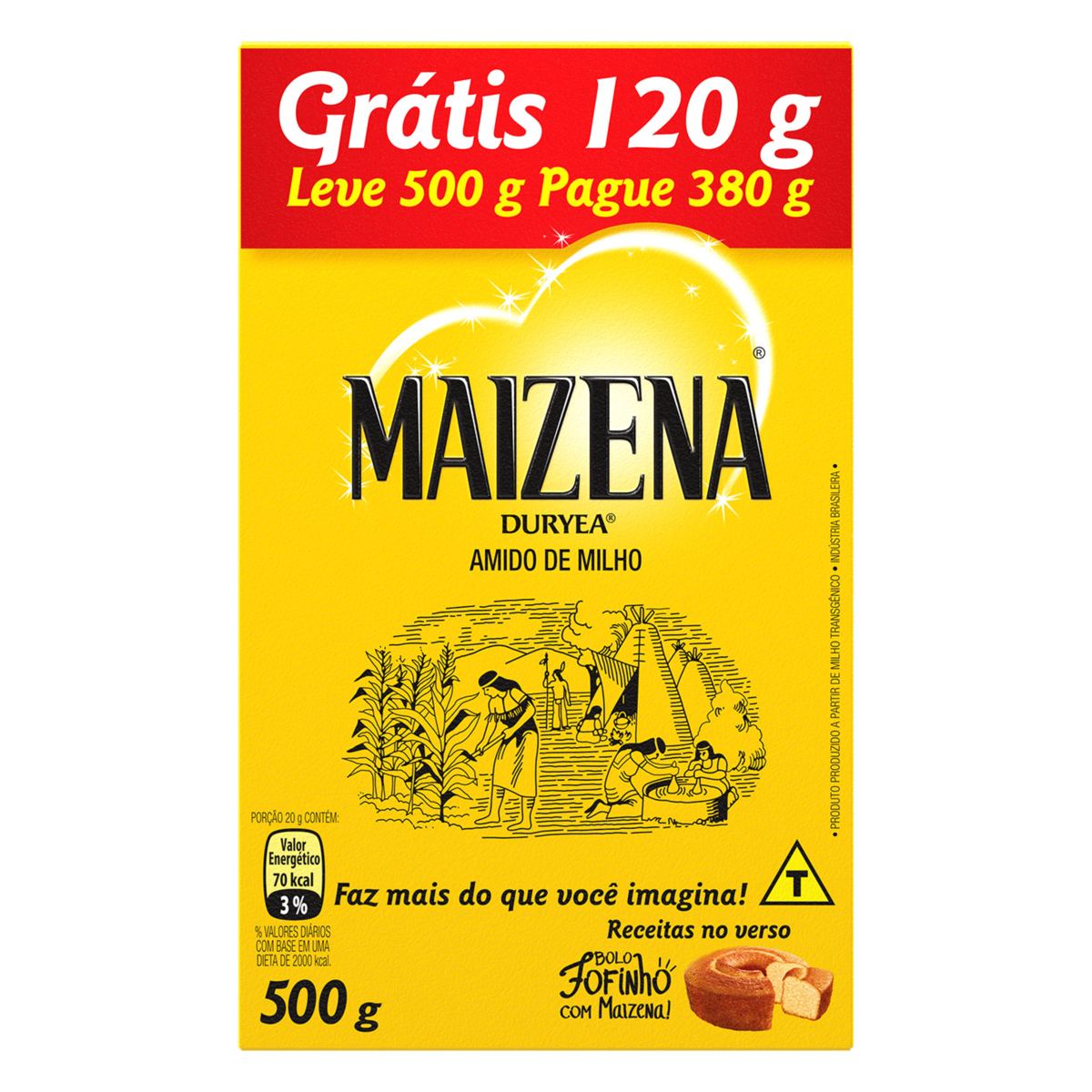 imagem de AMIDO DE MILHO MAIZENA LV 500G PG 380G