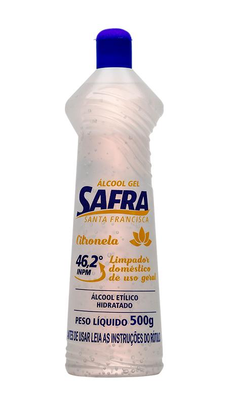 imagem de ALCOOL GEL SAFRA 500G - 46 INPM CITRONELA