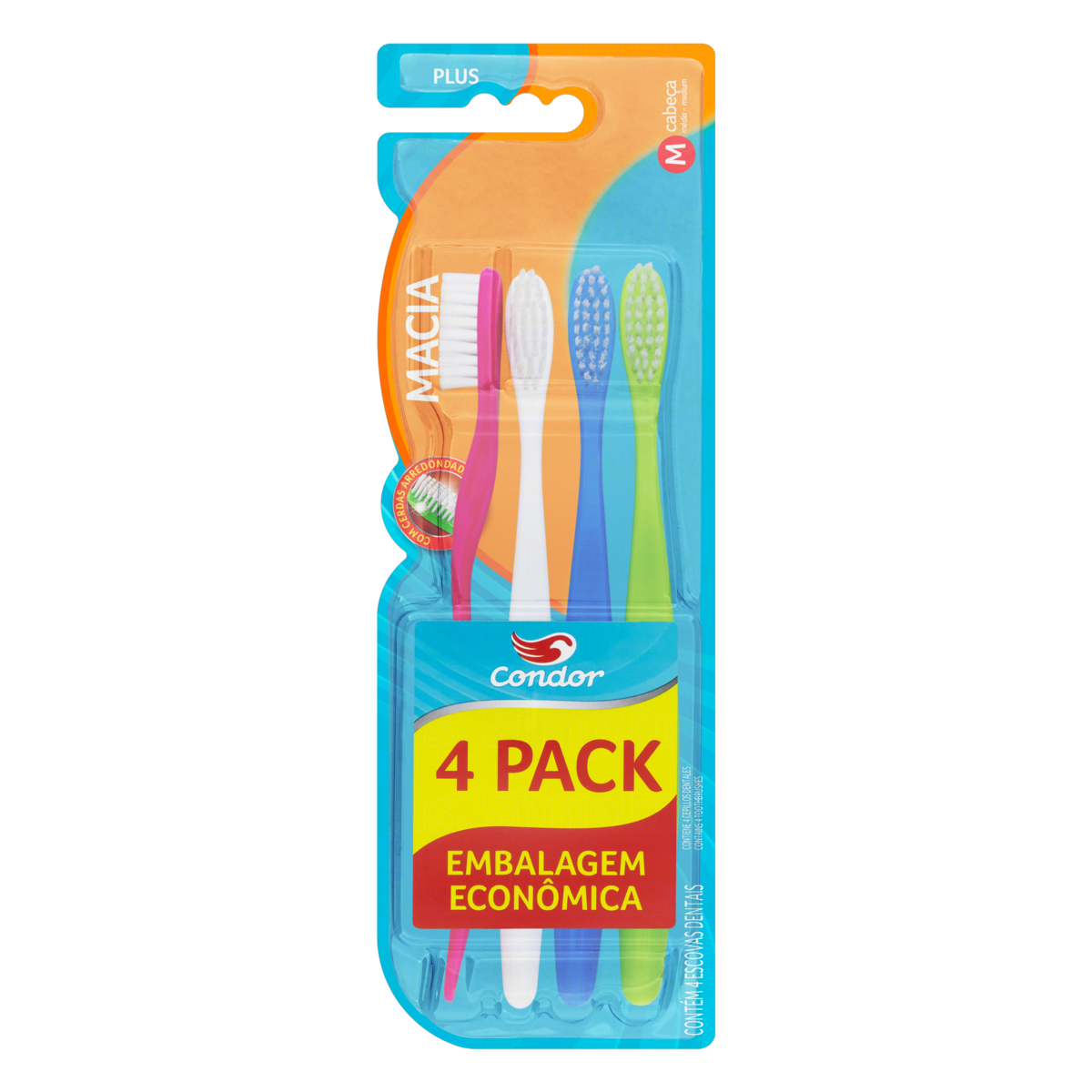 imagem de ESCOVA DENTAL CONDOR PLUS LV4PG3 MACIA