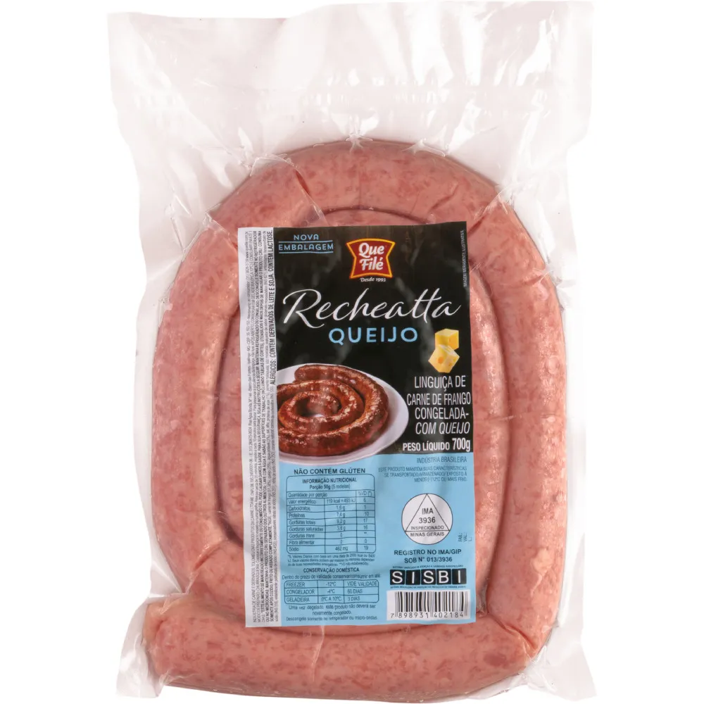 imagem de LINGUICA QUE FILE 1KG FRANGO C/ QUEIJO