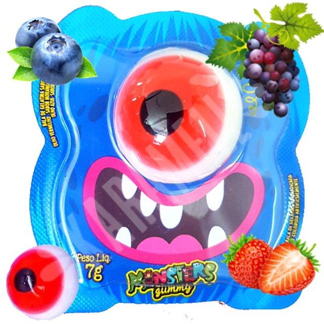 imagem de BALA DE GELATINA GUMMY MONSTERS 7G MOR/UVA E BLUEB