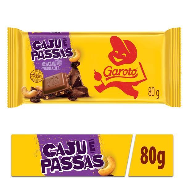 imagem de CHOC BARRA GAROTO 80G CAJU PASSAS