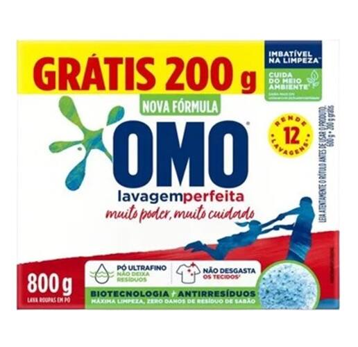 imagem de SABAO PO OMO 800G LAVAGEM PERFEITA GTS 200G