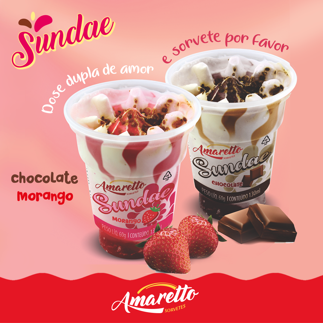 imagem de SVT AMARETTO 60G SUNDAE MORANGO