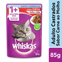 imagem de WHISKAS SACHE 85G CARNE ADULTO CASTRADO