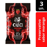 imagem de PRESERVATIVO OLLA C/3 MORANGO