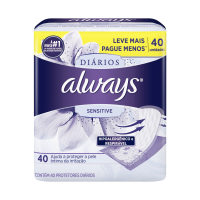 imagem de PROTETOR DIARIO ALWAYS C/40 SANSITIVE S/ PERFUME