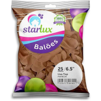 imagem de BALOES STARLUX  N 6,5 LISO MARROM C/25UN