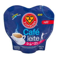 imagem de CAFE C LEITE 3 CORACOES REFIL 100G